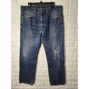 LEVIS Men's 505 jeans Size 36 x 30 Denim Distressed Straight